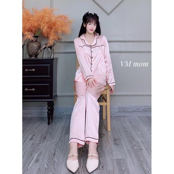 Bộ bầu bộ pijama bầu và sau sinh 2 in1 chất lụa thái cao cấp️quần có chun chỉnh️cam kết ko nhăn️Freesize 43~68k