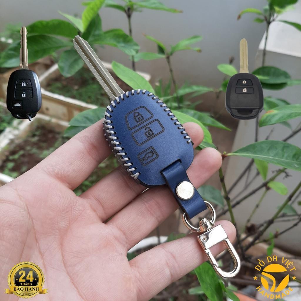 Bao Da Chìa Khóa TOYOTA Vios E&G 2014-2018, Vios E2019-2020.Da Bò Nhập Khẩu, Khắc Tên + Số ĐT Chủ Xe