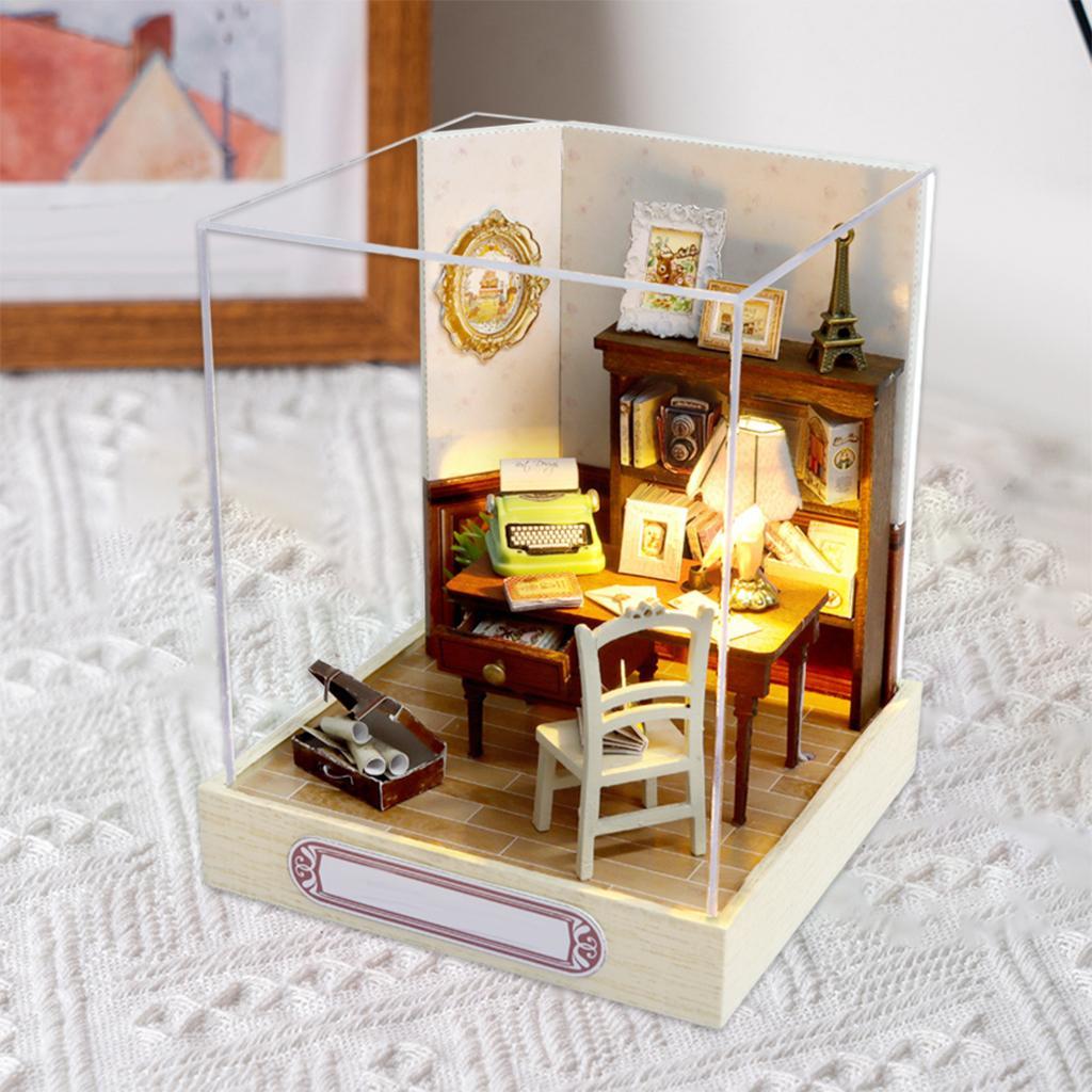 2pcs Creative Miniature Dollhouse Furniture Kits Cottage Dream House