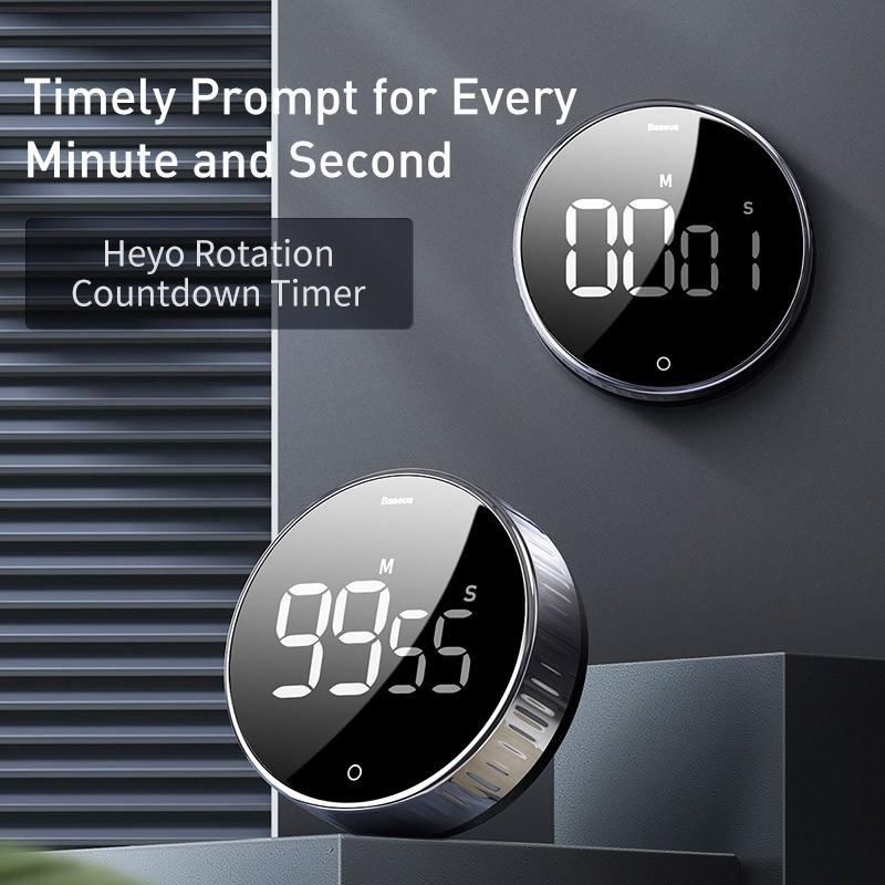 Đồng hồ hẹn giờ đếm ngược Baseus Heyo Rotation LED Countdown Timer