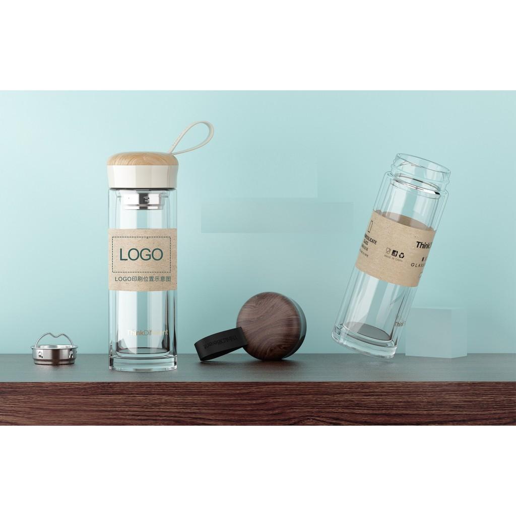 Bình thủy tinh 2 lớp có lọc trà Think Different 200ml