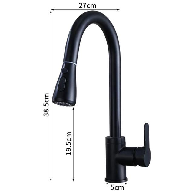 VÒI RỬA CHÉN BÁT CAO CẤP ROSLER RL-805 BLACK, NÓNG-LẠNH, CÓ DÂY RÚT KÉO DÀI ,BỀ MẶT PHỦ SƠN TĨNH ĐIỆN MÀU ĐEN, TIỆN LỢI