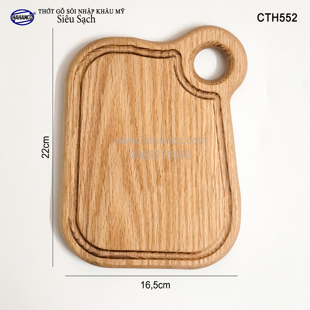 Thớt xinh gỗ Sồi Mỹ (OAK) có rãnh bao quanh (CTH552) hàng Xuất Khẩu Châu Âu - khay bánh mì/trái cây/ bít tết/ pizza/ phụ kiện chụp ảnh, bày món ăn trong nhà hàng - Sang trọng trên bàn ăn - HAHANCO