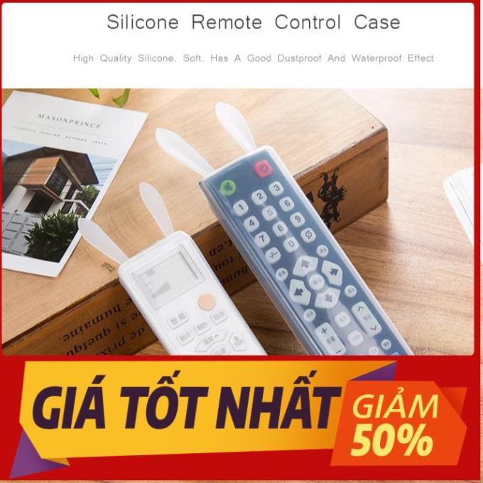 Vỏ bọc điều khiển tivi túi bao silicon tai thỏ remote điều hòa máy lạnh tv chống bụi