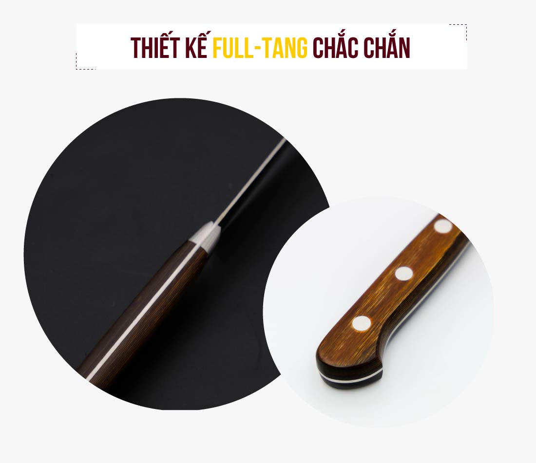 Dao gọt hoa quả KATANA Essential Petty (120mm) KATA-204 cán gỗ, thép không gỉ, độ sắc cao - dao bếp KATANA cao cấp thương hiệu Việt Nam