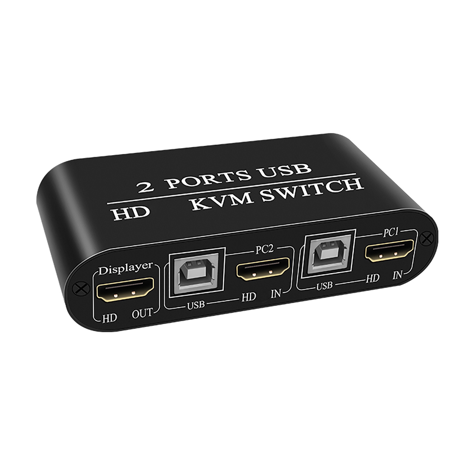 Bộ chuyển mạch chia USB KVM 2 cổng cho màn bàn phím máy in và máy nghe nhạc KH21 4K30Hz Switcher HD
