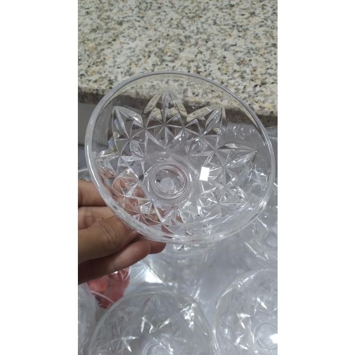 Combo 6 ly ăn kem, cốc ăn kem, ly rượu nhỏ Ø 10.20 x 7.50 cm 150 ml nbán hàng quán nhựa acrylic bền đẹp