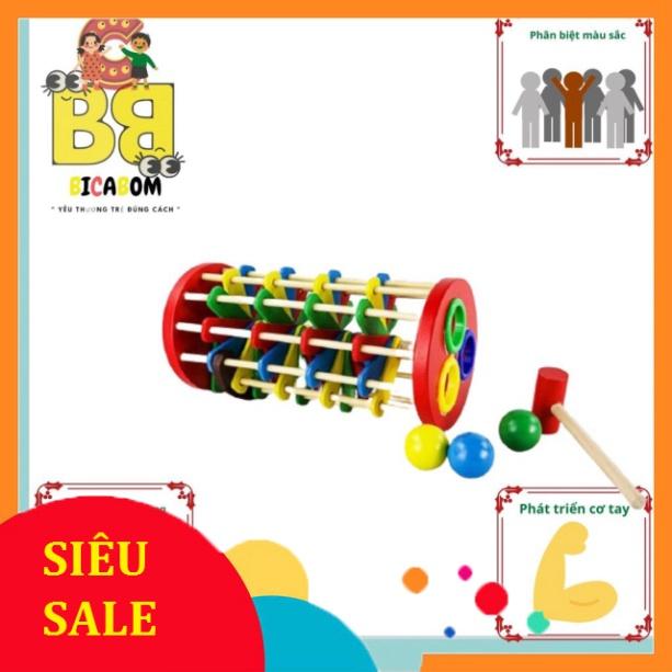Đồ chơi giáo dục sớm cho bé bằng gỗ đập bi lốc xoáy Bc18