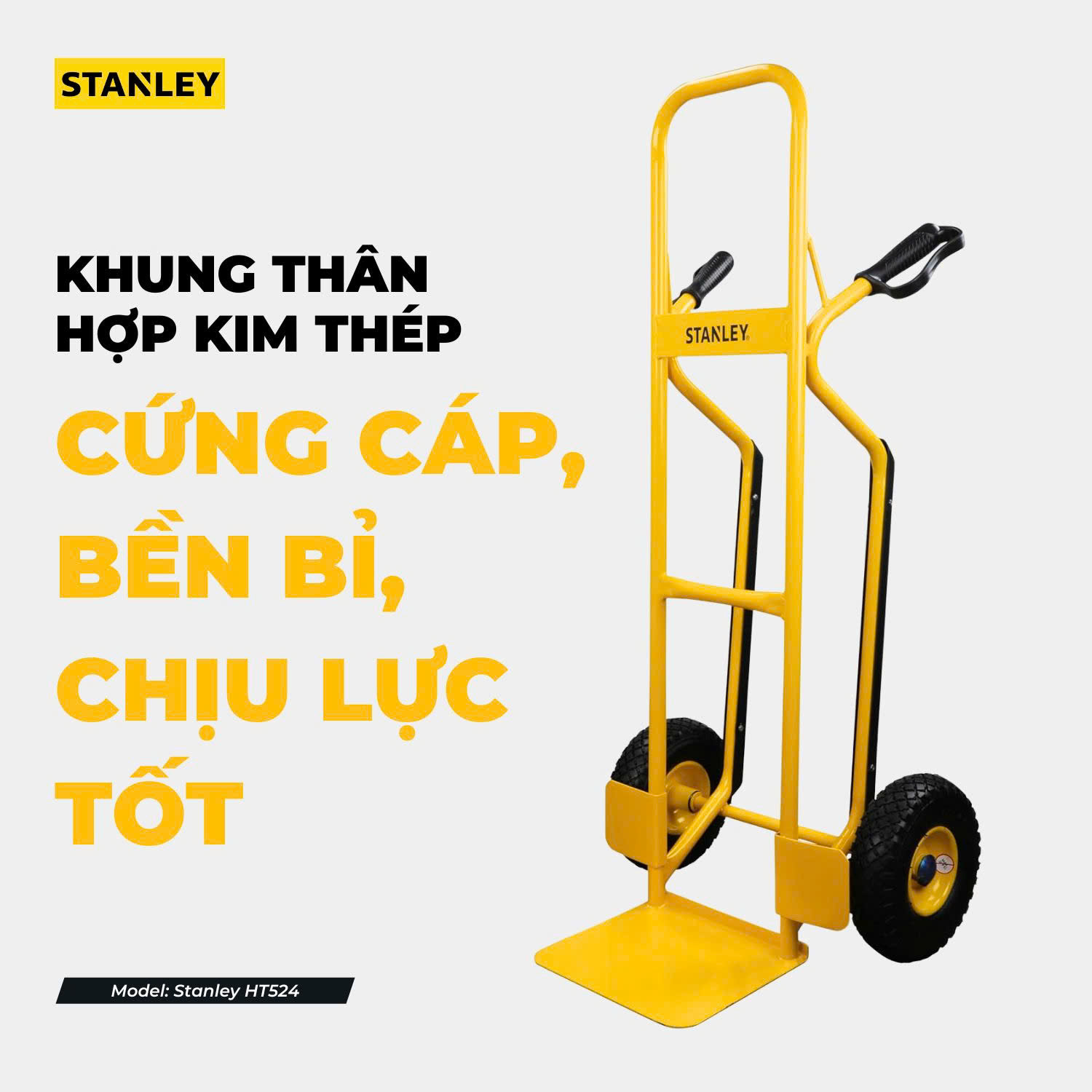 Xe đẩy hàng 2 bánh Stanley HT524 – Tải trọng 250kg- HÀNG CHÍNH HÃNG