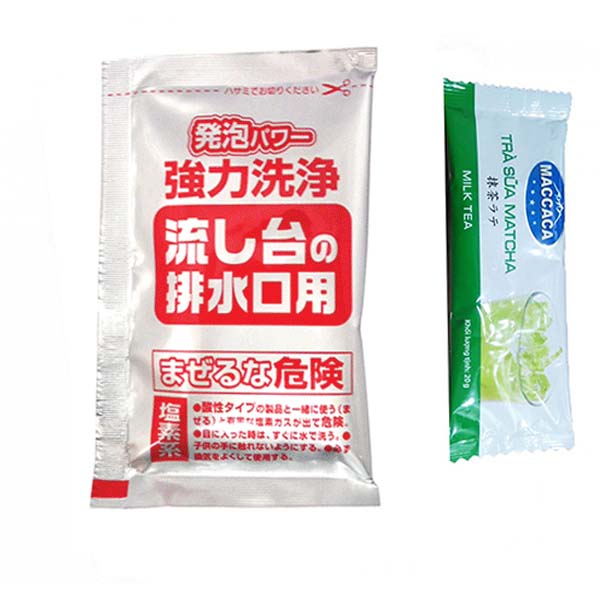 Bột Thông Tắc Đường Ống Nước Nhà Tắm Nhật Bản 40g + Tặng Gói Trà Sữa Matcha / Cafe Macca