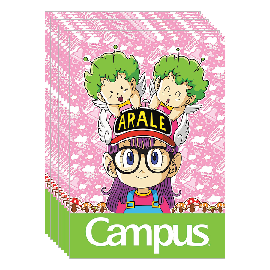 Lốc 10 Cuốn Vở 4 Ô Ly (2,5X2,5Mm) Campus Arale&amp;amp;Gacchan NB-BARG80 - ĐL 100 (80 Trang) - Giao Mẫu Ngẫu Nhiên