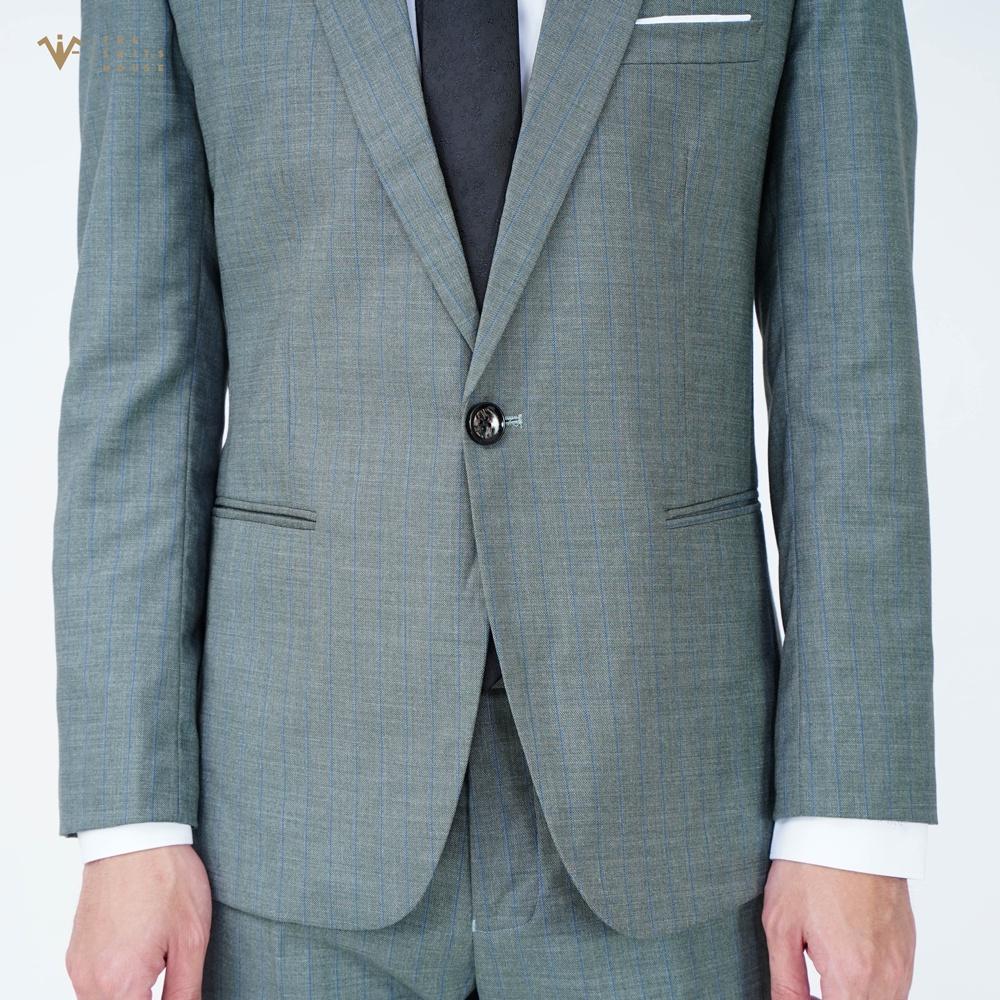 Bộ vest nam xanh rêu kẻ ô, suits sartorial chất WOOL The Suits House - S