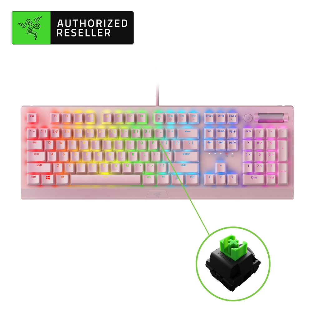 Razer BlackWidow V3 Bàn phím cơ chơi game với Razer Chroma RGB (THẠCH ANH) Hàng nhập khẩu