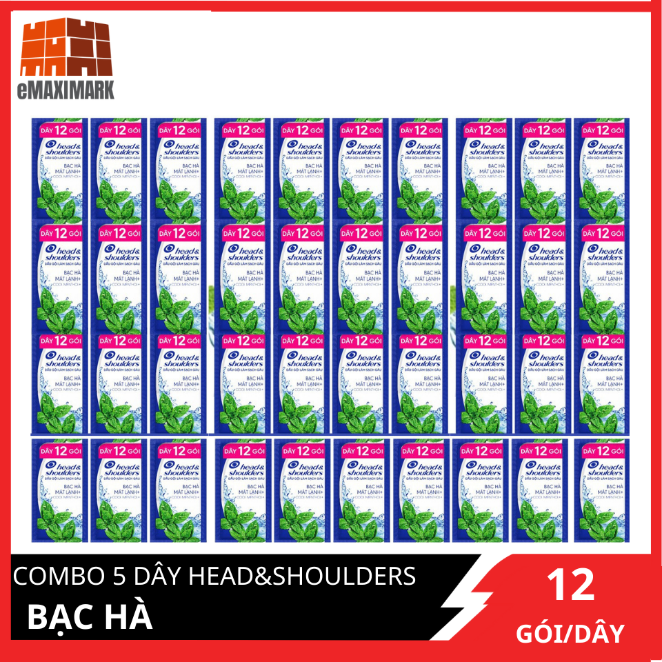 COMBO 5 dây Dầu Gội Head&amp;Shoulders Bạc hà