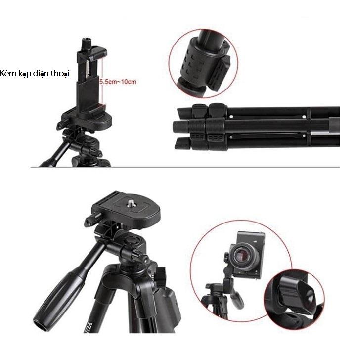 Chân Máy Ảnh Tripod YungFeng 3388, Giá Đỡ Kèm nút bấm Bluetooth Cao Cấp Chuyên Dùng ChO Điện Thoại Camera Model 2020