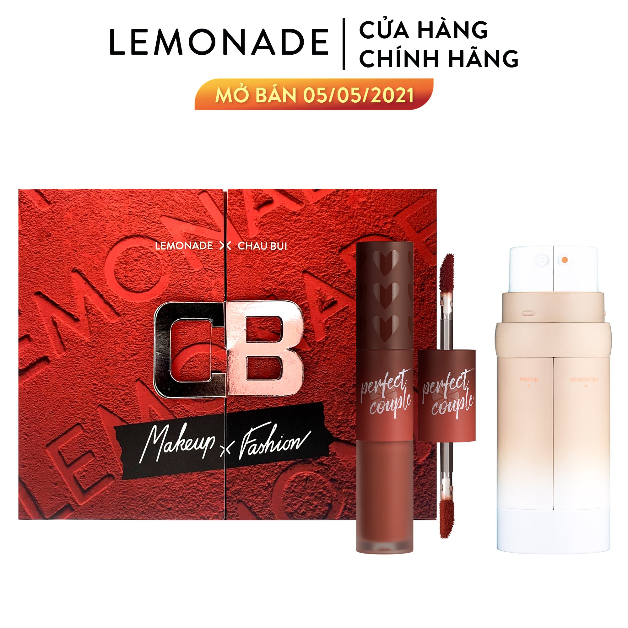 Combo Lemonade Kem nền đôi và Son kem 2 đầu Perfect Couple Fashionistar