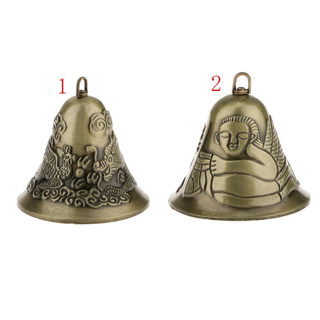 Mini Phong Thủy Kim Loại Chuông Charm Rồng Và Phượng Hoàng Hình Trang Trí
