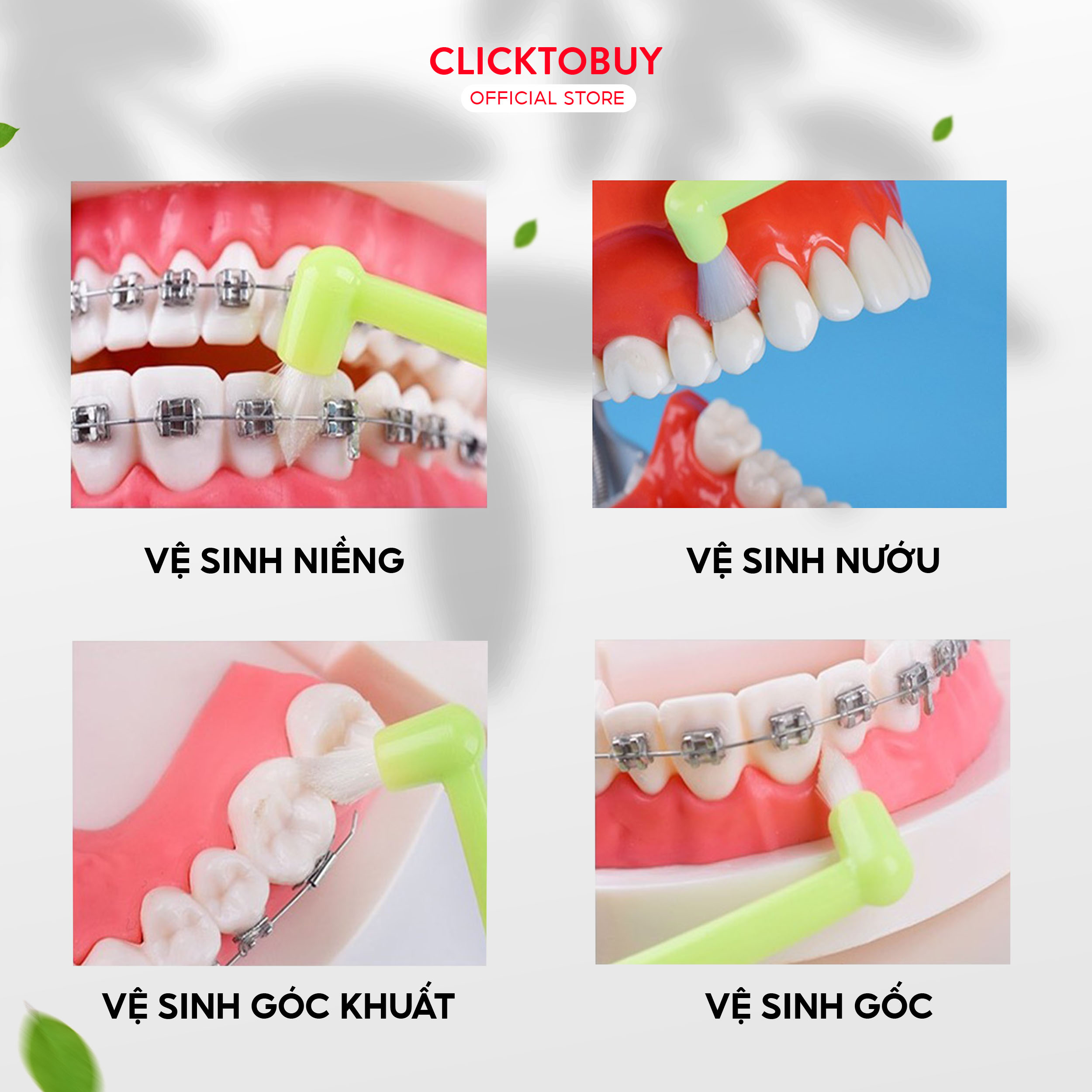 Bàn chải kẽ đầu nhỏ Coral , sử dụng vệ sinh mắc cài