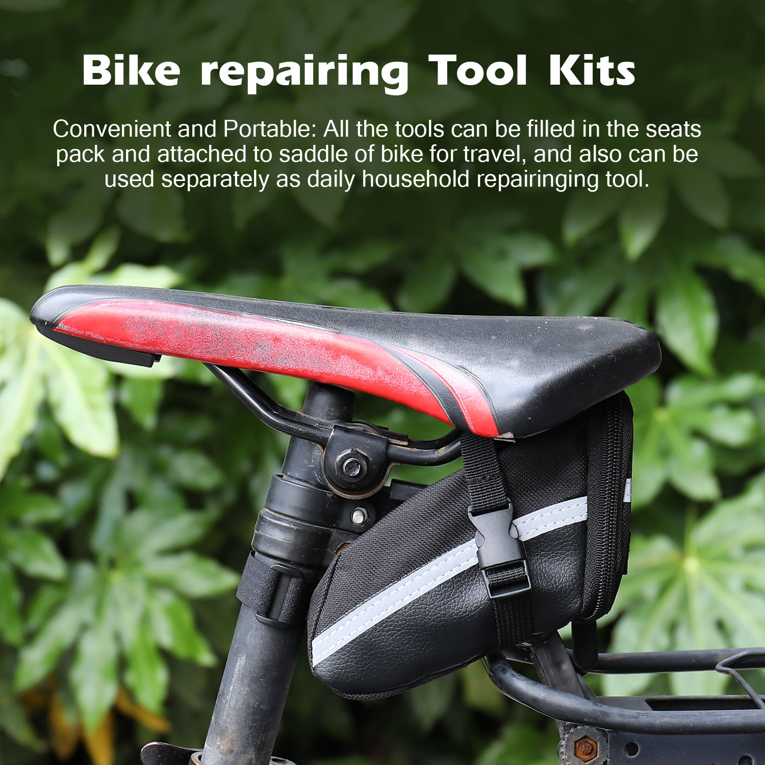 MTB Bicycle Repair Tool Kit Saddle Bag Cycling 16 in 1 Repair Set Seat Pack B6S0 