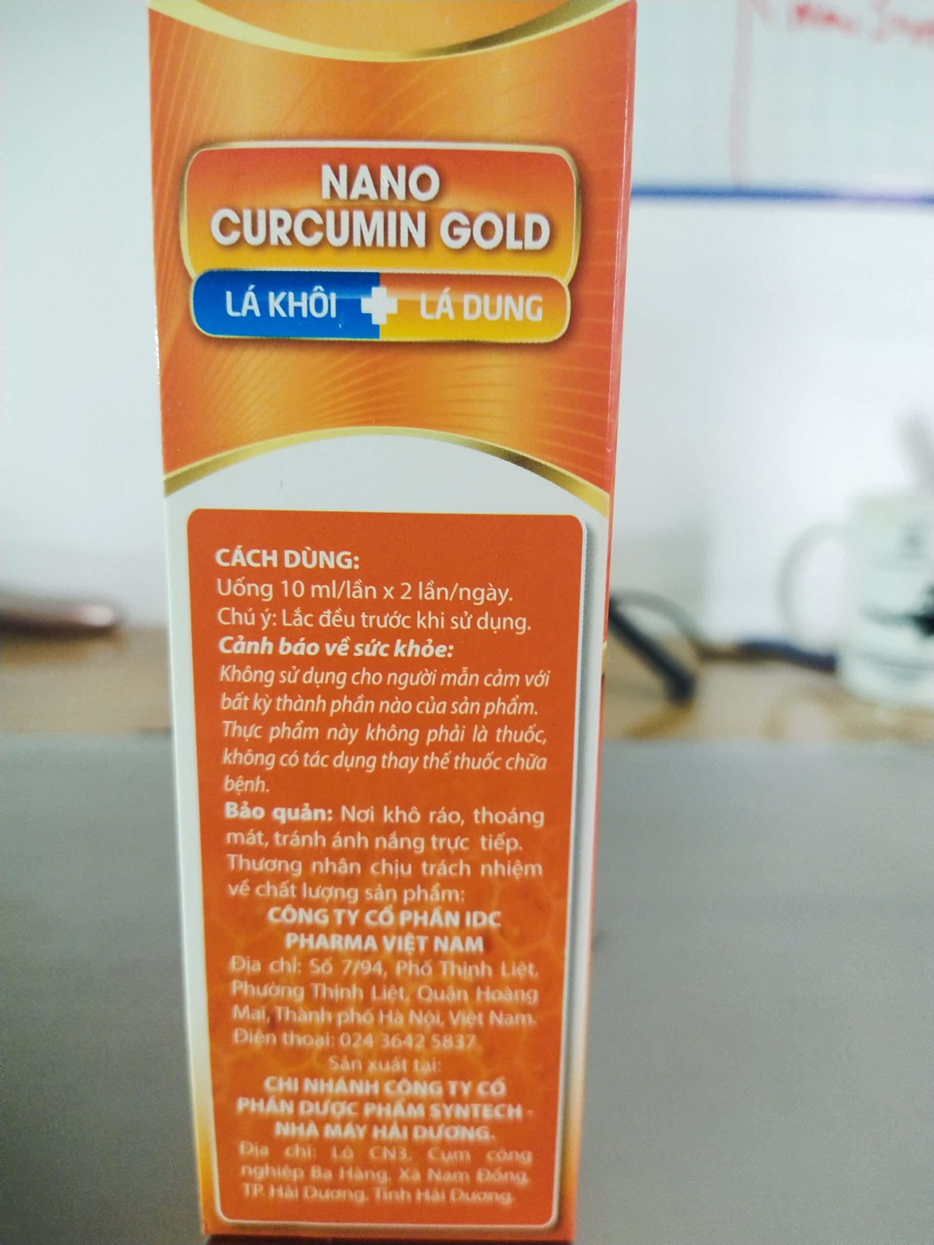 Thực Phẩm Chức Năng Hỗ Trợ Giảm Viêm Loét Dạ Dày Tá Tràng NANO CURCUMIN GOLD (Hộp 15 Gói x 10ml)