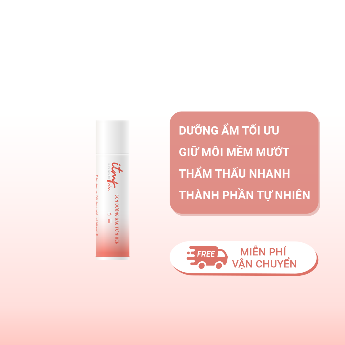 Son Dưỡng Chiết Xuất Gạo ITMF Tự Nhiên 4.2g - Mỹ phẩm thuần dưỡng từ Gạo