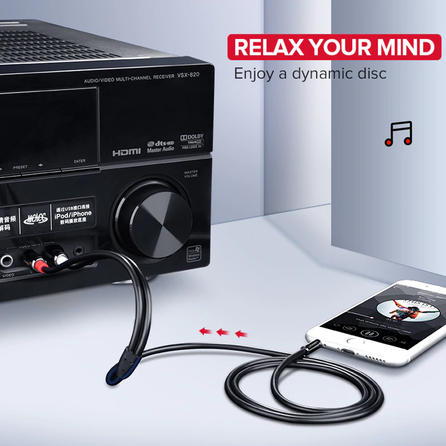 Cáp Audio 3.5mm to AV 2 đầu hoa sen dài 3M Ugreen 10590 vỏ nhôm - Hàng chính hãng