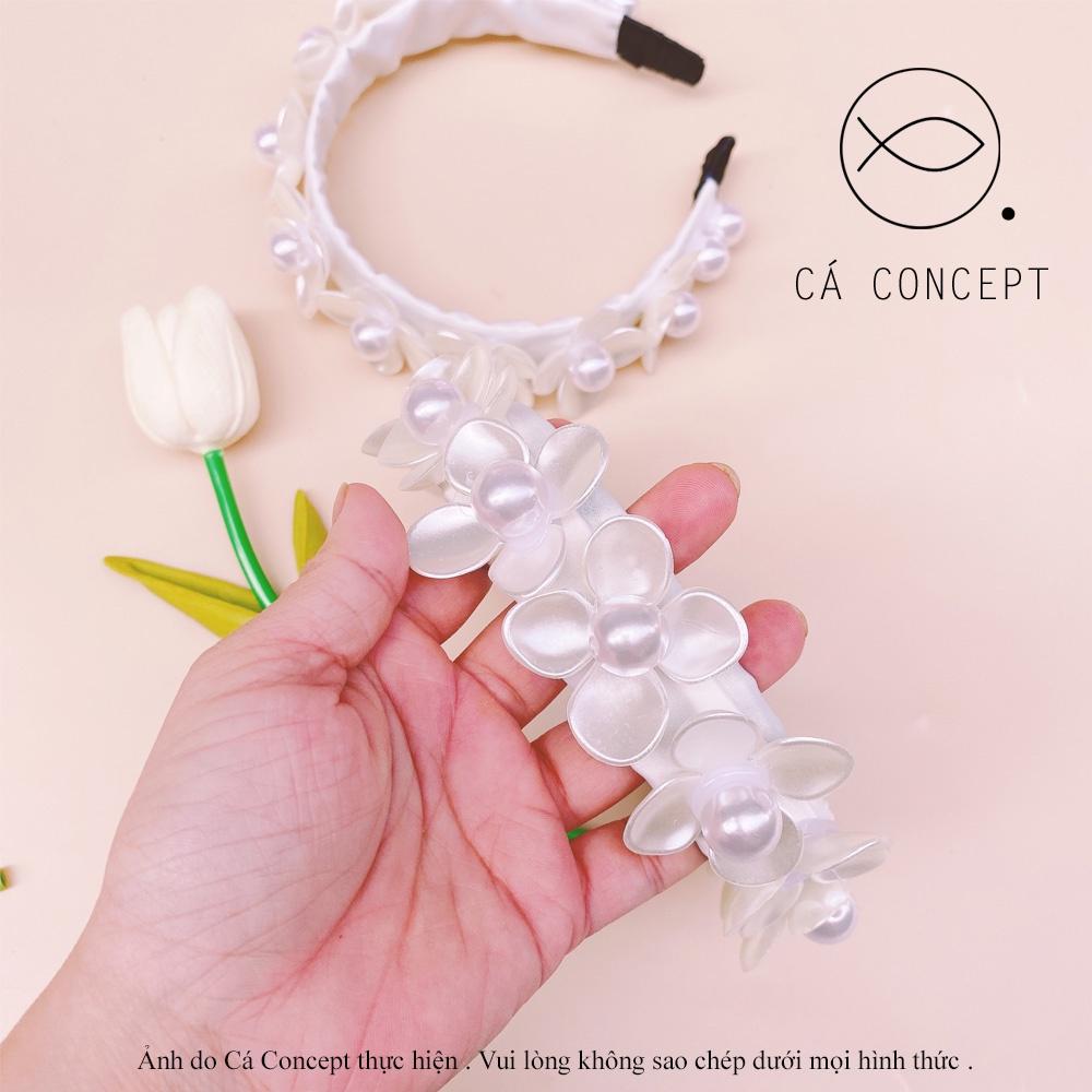 Cài tóc hoa trắng CÁ CONCEPT phụ kiện cưới cao cấp nàng thơ