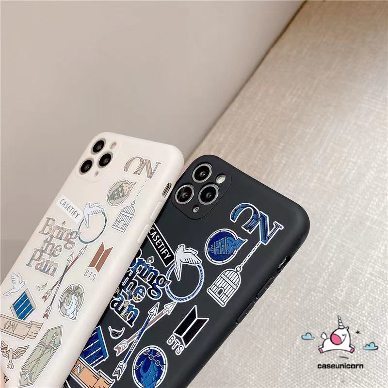 Ốp điện thoại nhựa TPU mềm In Hình Logo Bts Cho Iphone 6 6s 7 8 Plus Iphone 11 12 13 Pro Max X Xr Xs Max Se 2020