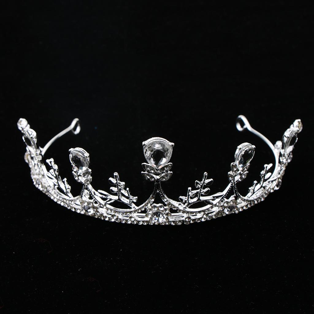 Elegant Rhinestone Leaves Tiara Crown Headband Wedding Birthday Party Tiara