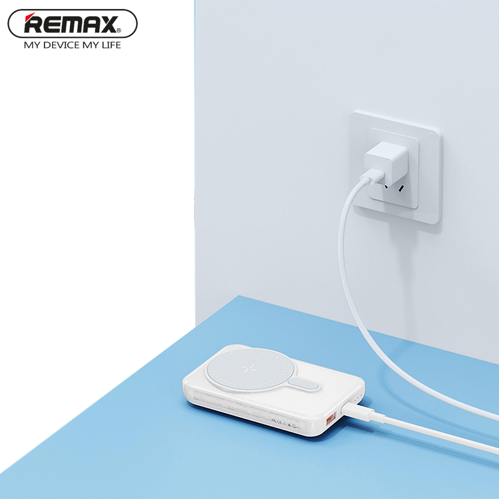 Sạc dự phòng không dây từ tính Remax RPP-85 kèm giá đỡ dung lượng 10000mAh - Hàng chính hãng