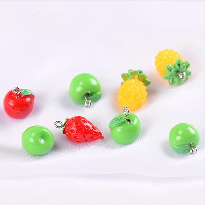 HN * Mô hình hoa quả có gắn sẵn móc dùng làm móc chìa khóa, charm đồ trang sức, DIY