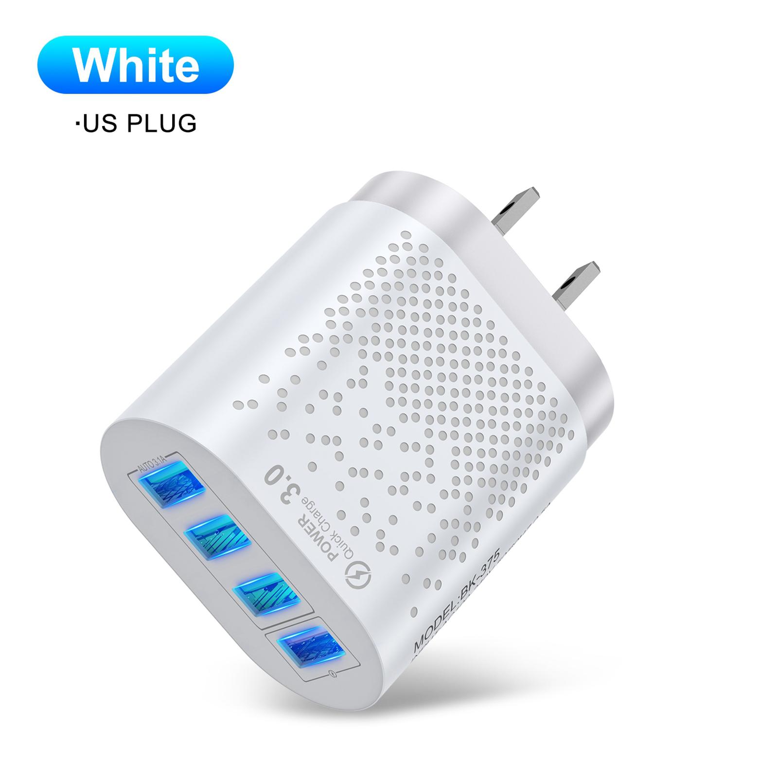 Fast Charge 4 USB Port Hub Wall Charger Power Adapter US Plug Cube