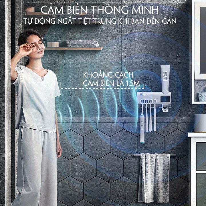 Giá treo bàn chải, Kem đánh răng khử khuẩn tia UV công nghệ cao Châu Âu