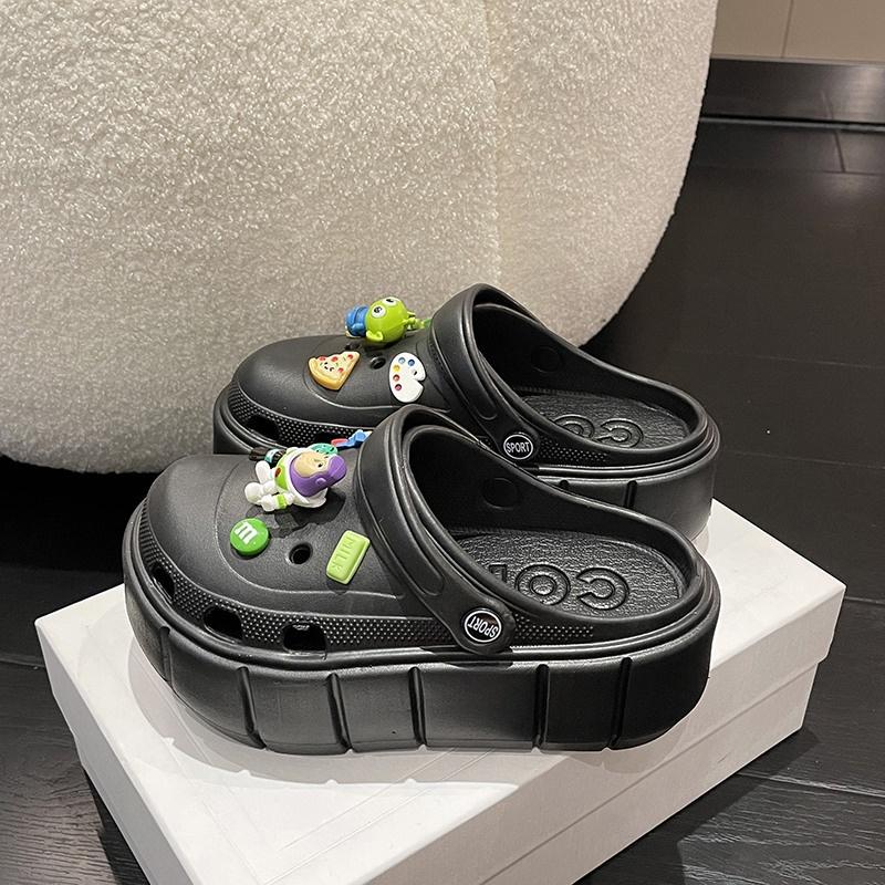 Dép Cross nữ đế 5cm siêu nhẹ kèm Sticker dễ thương - dép nữ hot trend 2022