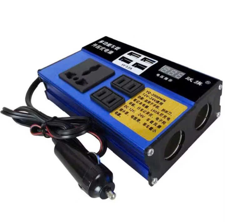 Bộ biến tần trên xe hơi ôtô  12v-24v sang 220v sử dụng cho các thiết bị nguồn USB