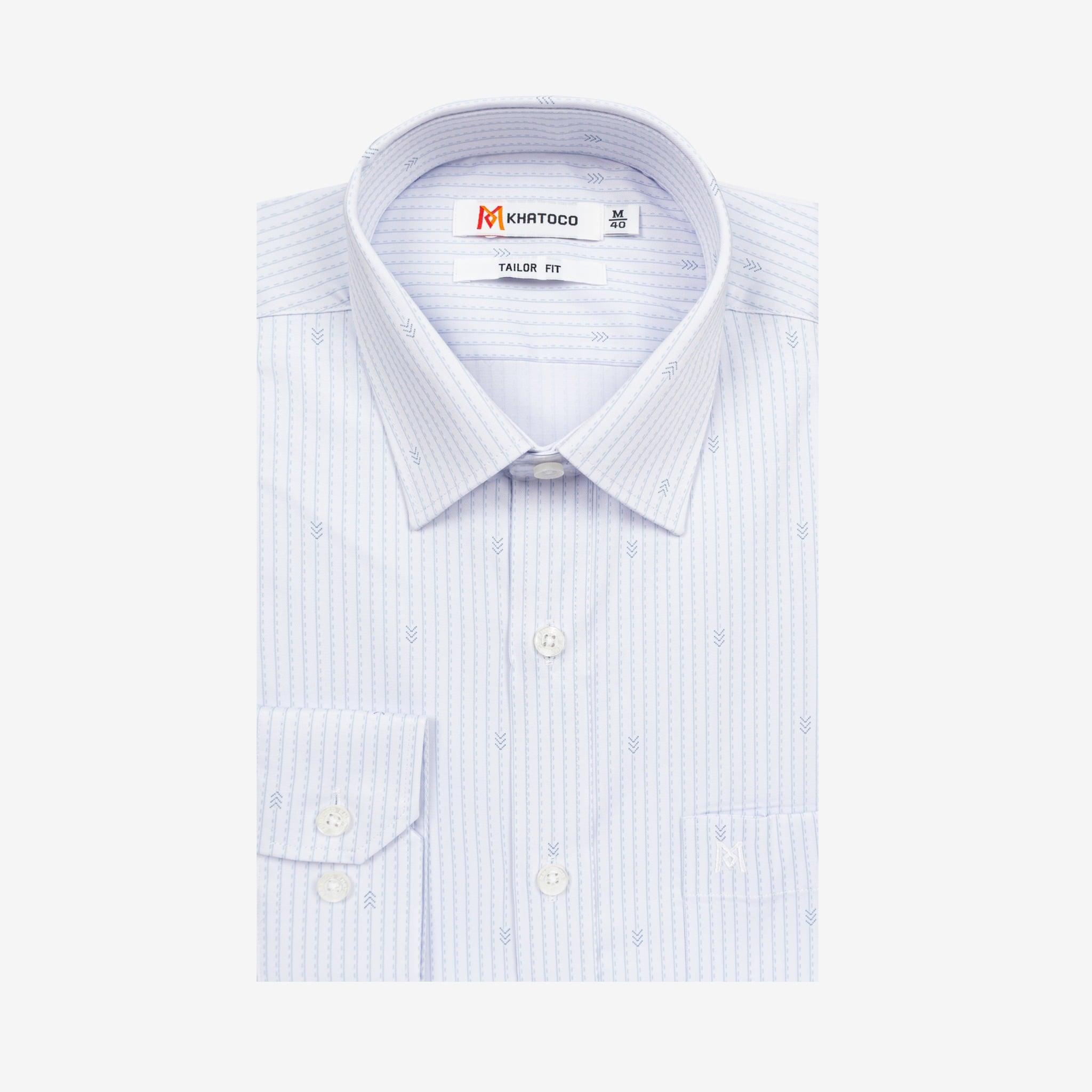 Áo sơ mi nam KHATOCO Tailor Fit dài tay A1MD538T1-CNSC762-2704-D