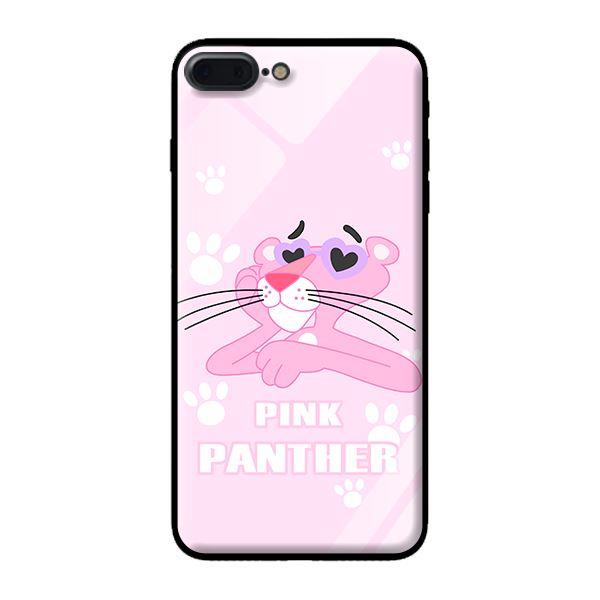 Ốp lưng kính cường lực cho iPhone 7 Plus Báo Hồng Trái Tim - Hàng chính hãng