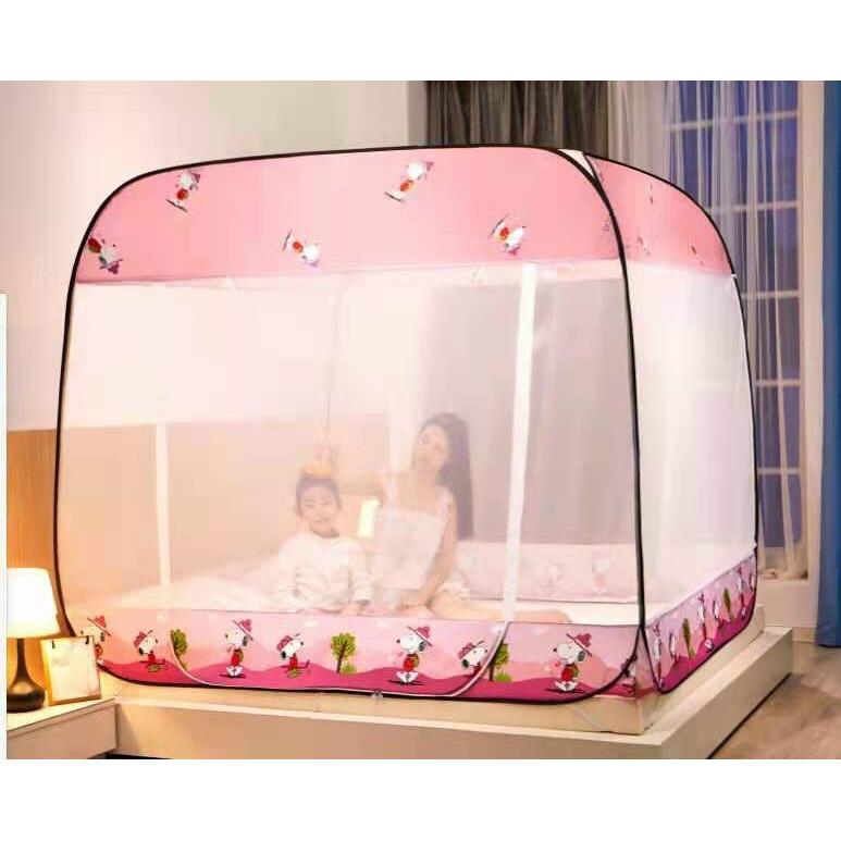 Màn ngủ tự bung đỉnh vuông gấp gọn, Mùng Chụp, Màn Chụp Tự Bung, Màn ngủ chống muỗi 1m8 x 2m, Dễ dàng tiện lợi, bền đẹp