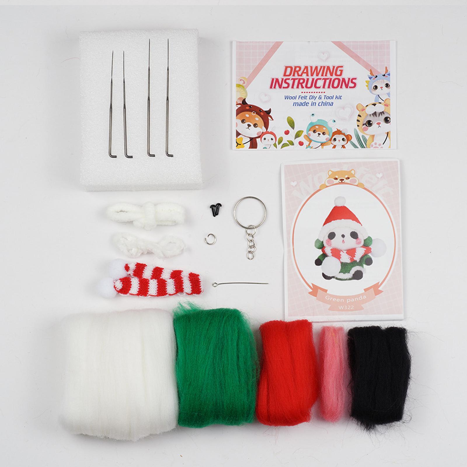 1x Cute Animal Felting Starter Kit with for Beginner