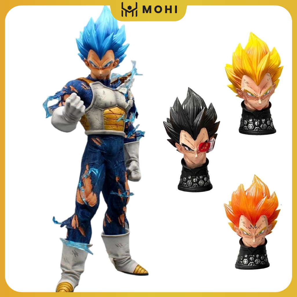 Mô Hình DragonBall Vegeta siêu chất 3 đầu thay thế - có led trên đầu , cao 47cm - Figure DragonBall - Hộp carton