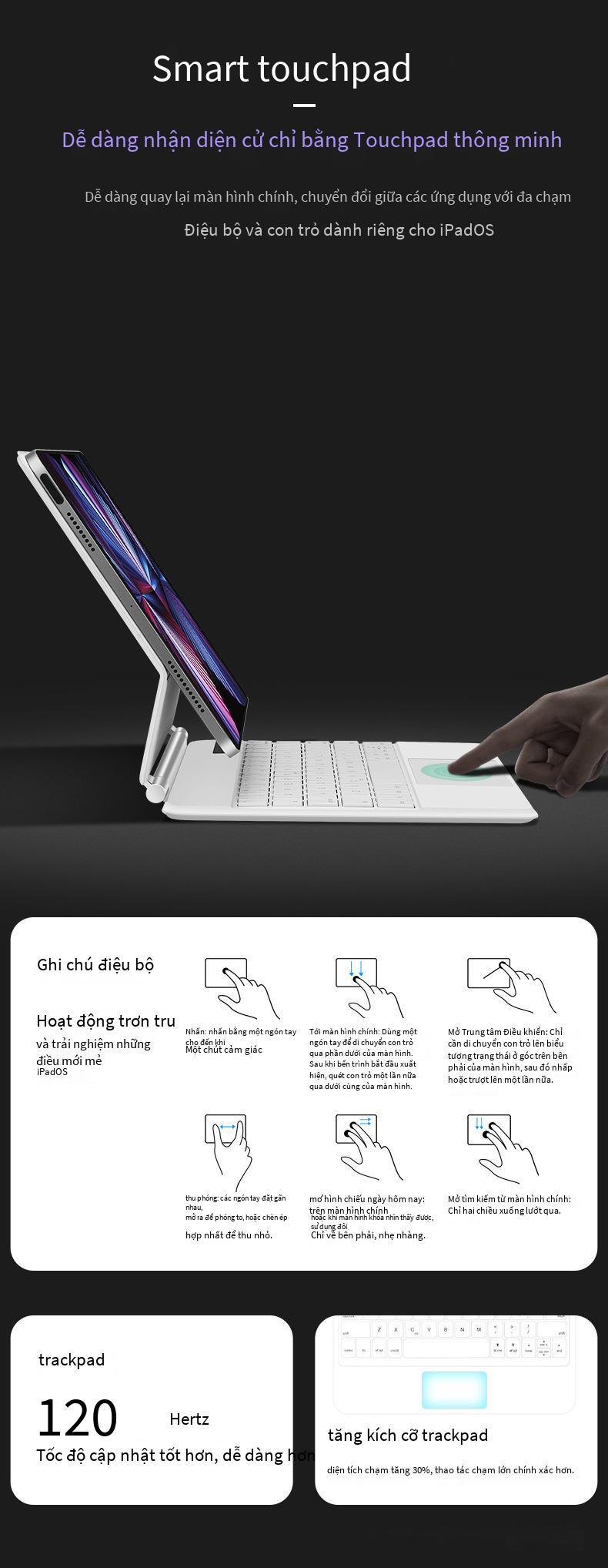 Ưu đãi đặc biệt phù hợp cho Apple iPad bàn phím điều khiển ma thuật máy tính bảng thông minh tích hợp vỏ bảo vệ pro hút nam châm Bluetooth 11/12.9