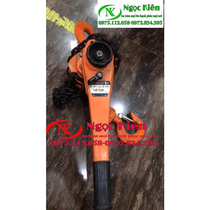 Pa lăng palang xích lắc tay Nitto tải trọng 3 tấn xích dài 1.5 mét