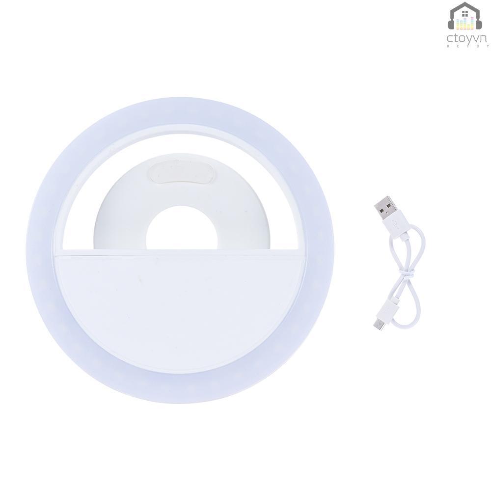 Vòng đèn LED 36 bóng mini có kẹp gắn điện thoại 3 chế độ kèm sạc USB tiện dụng