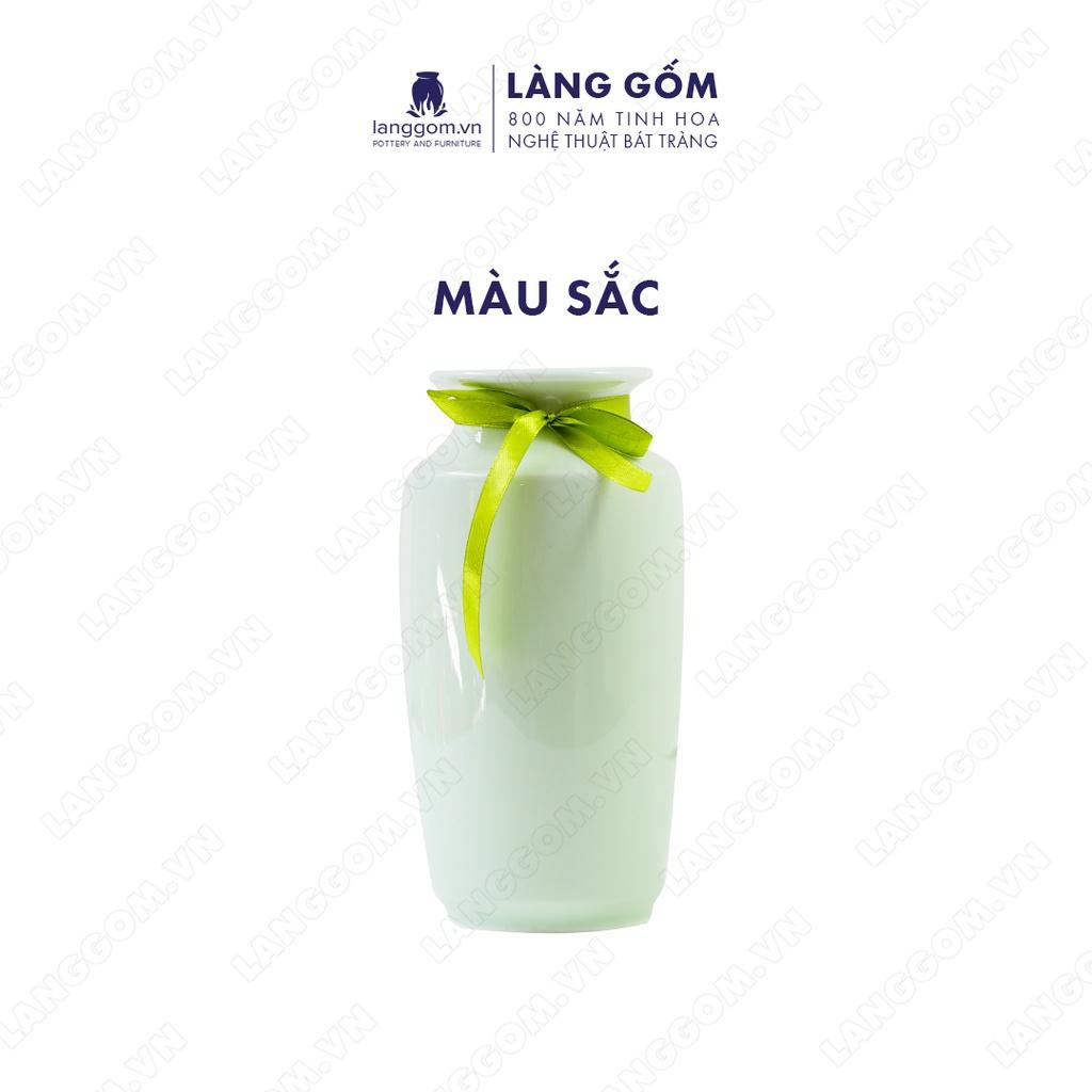 Bình hoa, lọ hoa Gốm sứ Bát Tràng cao cấp Men ngọc phích cổ loe dùng làm quà tặng, trang trí - Làng Gốm Bát Tràng