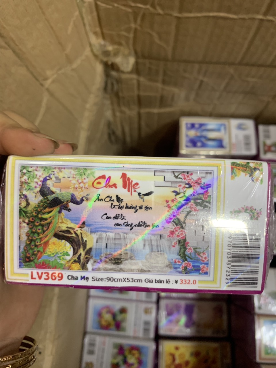 Tranh đính đá Cha Mẹ  chưa đính đá