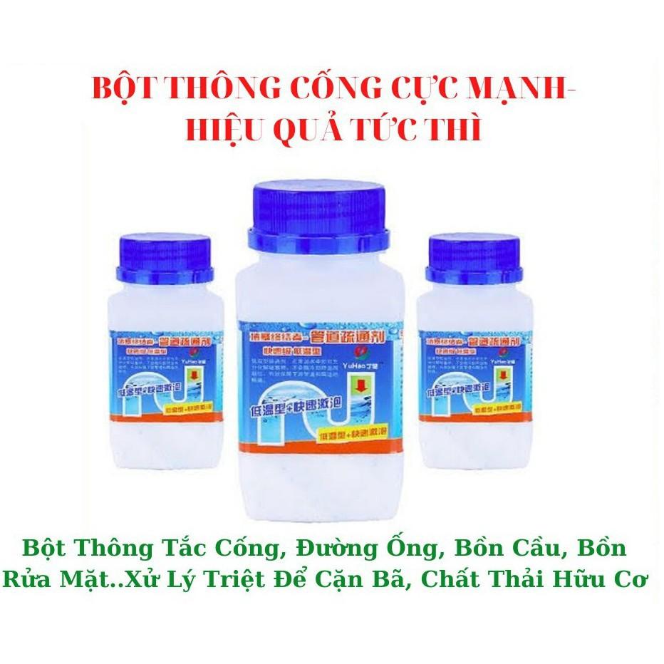 Chai bột thông tắc cống, bồn cầu, xử lý mọi sự cố tắc ngẽn cặn bã, chất thải khó xử lý, an toàn dễ xử dụng