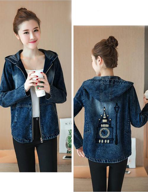 ÁO KHOÁC JEAN PHỐI DÂY KÉO LƯNG IN HỌA TIẾT AK634
