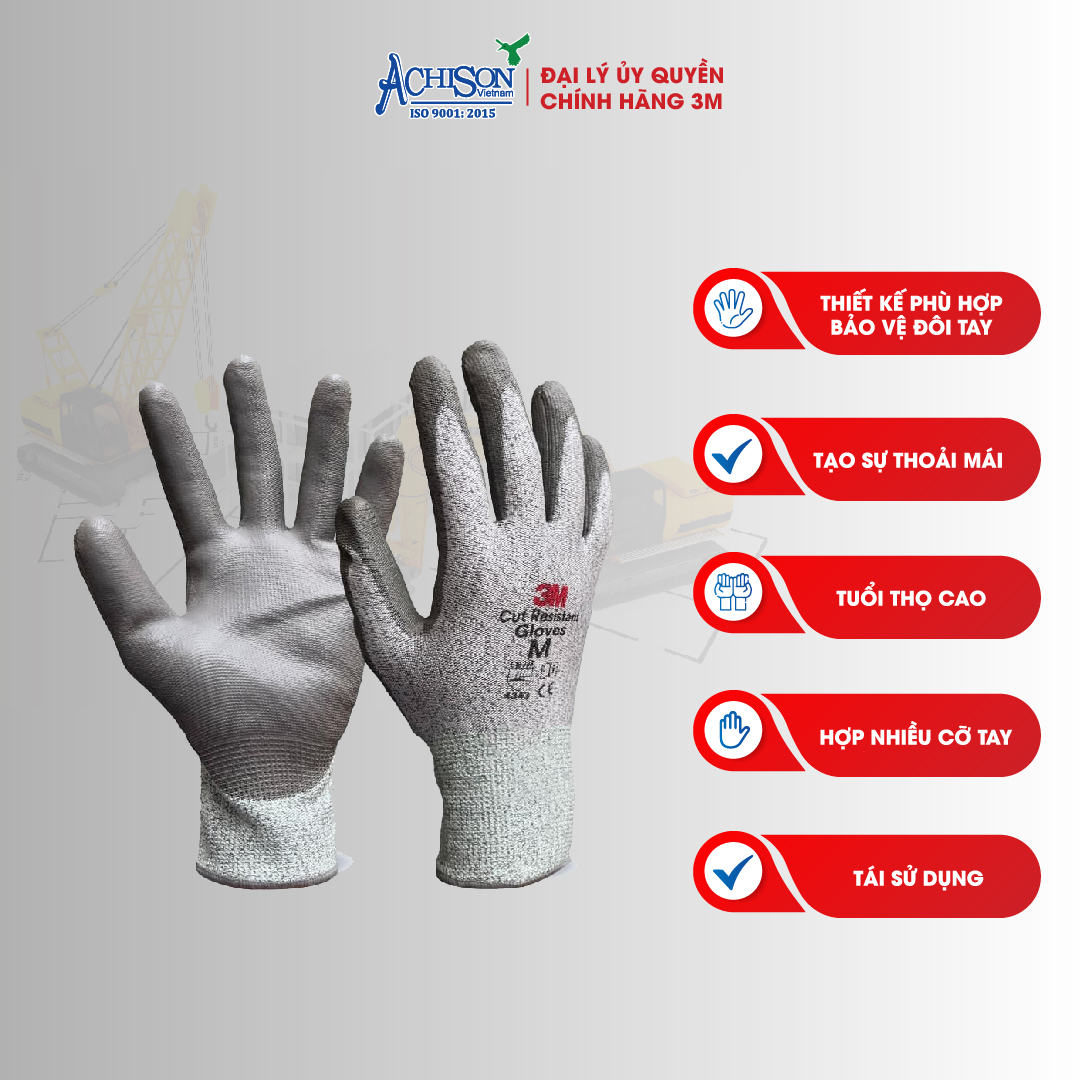 Găng Tay Chống Cắt Cấp Độ 5 3M - Cr - L5 - L Size L