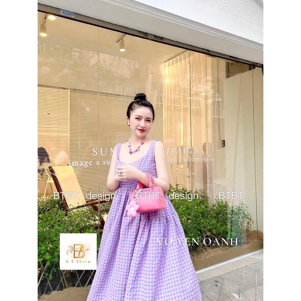 Váy Đầm Babydoll 2S thiết kế dáng bồng chất đũi thô màu tím mộng mơ bầu bí bon chen thoải mái