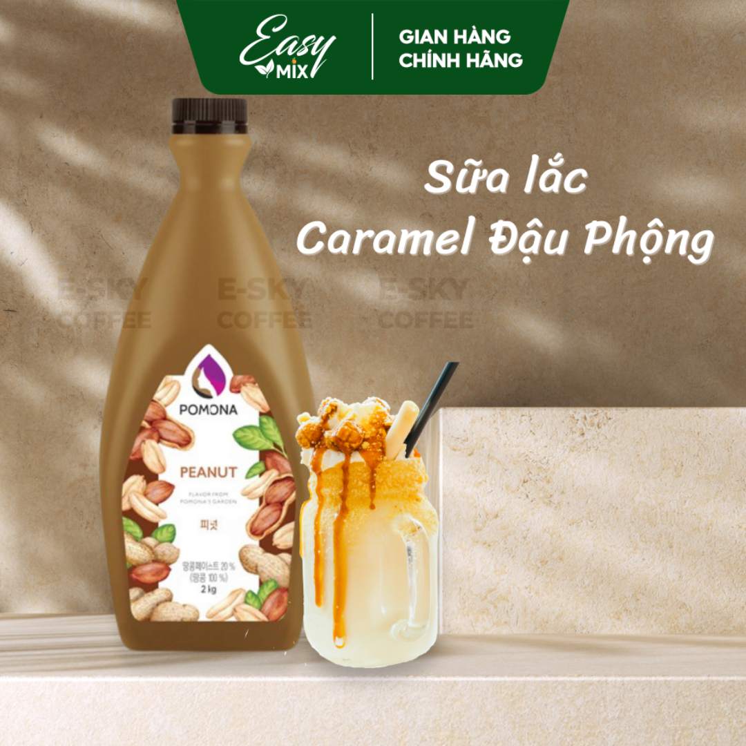 Sốt Đậu Phộng POMONA Peanut Sauce Nguyên Liệu Pha Chế Hàn Quốc Chai 2kg